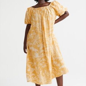 H&M‎ Yellow Floral Midi Dress